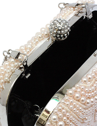 Sac à main de mariée pochette de mariage blanche