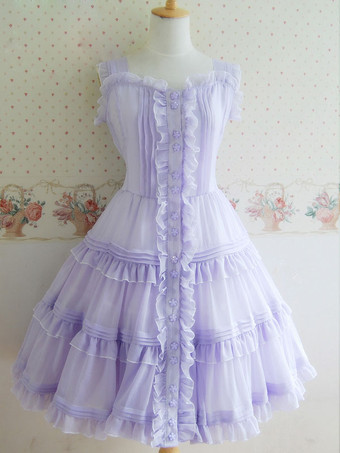 Lolitashow Sweet Buttons Polyester Lolita Dress