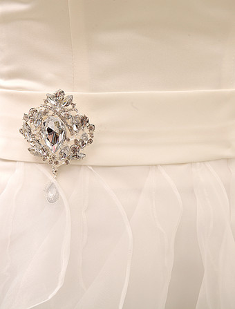 Kurze2026 Günstiges Brautkleid Trägerlosen Tiered Brautkleid Schatz Ausschnitt Satin Knielangen Brautkleid Milanoo