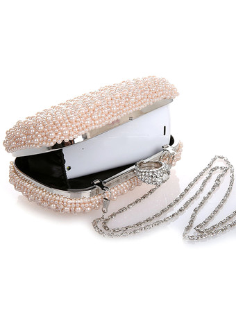 Sac à main de mariage rose clair sac à main perles paillettes en alliage