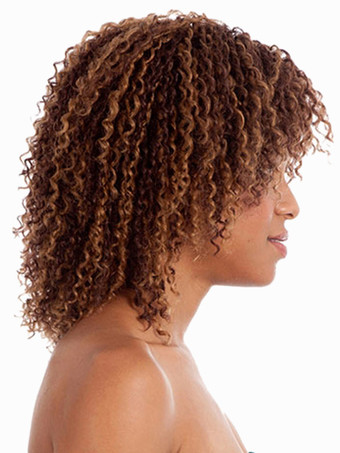 ミディアムウィッグ，チョコレート色　フルウィッグ　耐熱ファイバー　女性用　ショートウィッグ