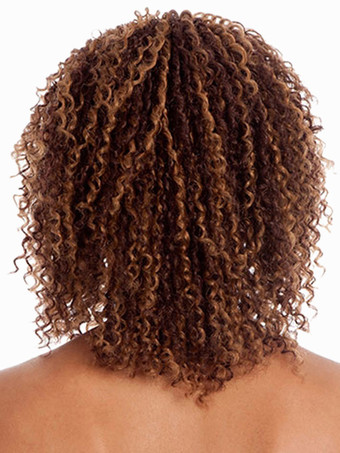 ミディアムウィッグ，チョコレート色　フルウィッグ　耐熱ファイバー　女性用　ショートウィッグ