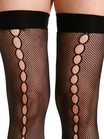 ストッキング　ブラック　ストッキング＆サイハイソックス　セクシー　フィッシュネット　ナイロン　単色　フィットネス　女性用　