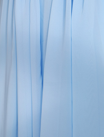 ブライズメイドドレス エンパイアライン フォーマルドレス シフォン 結婚式のお呼ばれドレス バックレス ノースリーブ お呼ばれ 二次会 結婚式 Aライン ハートカットネック パステルブルー ロング丈 演奏会 ウェディング ウェディングパーティードレス