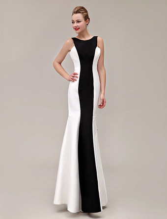 カラー ブロック パーティー ドレス V バック マーメイド フリル タフタ ドレス