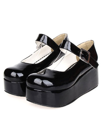 【安心保証】ロリィタシューズ　無地　カジュアル　スウィート　モンクストラップ