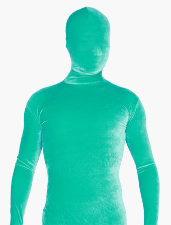 透明人間コスチューム 全身タイツ グリーン　 ベルベット 絹 シルク透明 ゼンタイスーツ フルボディ 男女兼用 ユニセックス 大人用 変装パーティー　宴会 歓送迎会 クリスマス ハロウィン 忘年会 余興 誕生日 仮装 ハロウィン