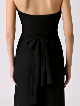 ブライズメイドドレス Aライン フォーマルドレス ノースリーブ オールインワン ブラック シフォン 結婚式 お呼ばれ 二次会 特別なネックライン マキシ丈 演奏会 バックレス ウェディングパーティードレス ウェディング