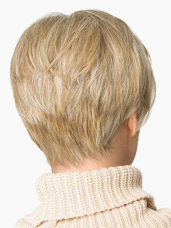 亜麻色　30cm　ストレート　ファッション　ショートウィッグ