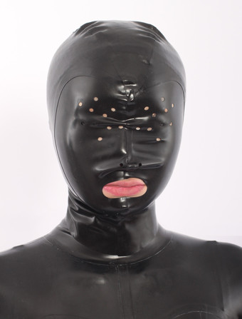 Faschingskostüm Schwarz geöffneten Mund Latex Masken 
