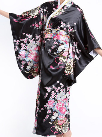 Disfraces de kimono de mujer tradicional negra
