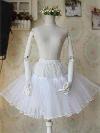 ホワイト ロリィタパニエ ペティコート オーガンザ Aライン　キュート 可愛い