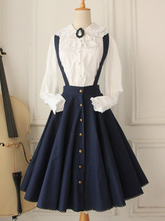 ブルー クラシックロリータ ワンピース　交差　JSK　ロリータジャンパースカート アイドル衣装