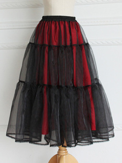 Black Organza Tiered Elegant Lolita Skirts 