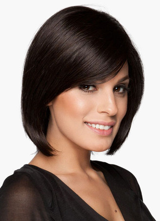 ウィッグ　女性用　大人用　ブラック　フルウィッグ　耐熱ファイバー　レイヤード　シック＆モダン　仕事　