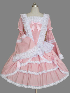 Lolitashow Western Style Pure Cotton Long Sleeves Lolita One-Piece 