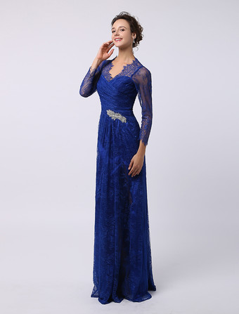 Robe de mère de mariée manche longue transparente au sol robe de cocktail de mariage