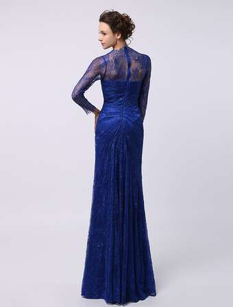 Robe de mère de mariée manche longue transparente au sol robe de cocktail de mariage