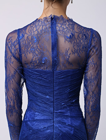 Robe de mère de mariée manche longue transparente au sol robe de cocktail de mariage