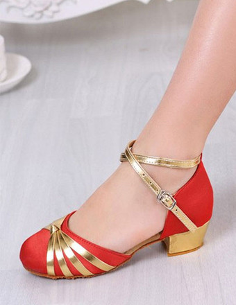 アンクル　ストラップ　サテン　ボールルームシューズ