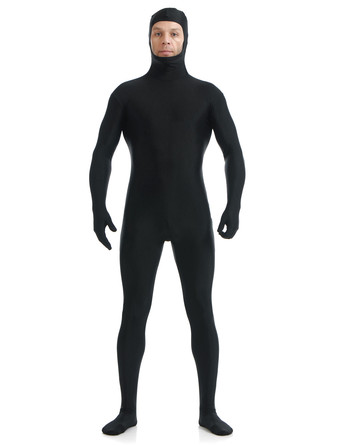 Классический черный Зентай костюм Хэллоуин лайкра спандекс комбинезон с отрытом лицом костюм косплей Хэллоуин