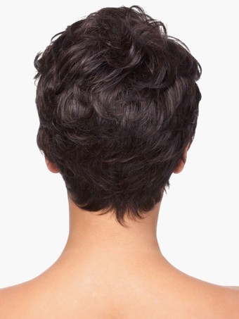 人毛かつら ミセスウィッグ ショートウィッグ＆ロングウィッグ 人毛ウィッグ 女性用かつら ショートヘア レイヤード フルウィッグ アウトドア シック＆モダン 女性用