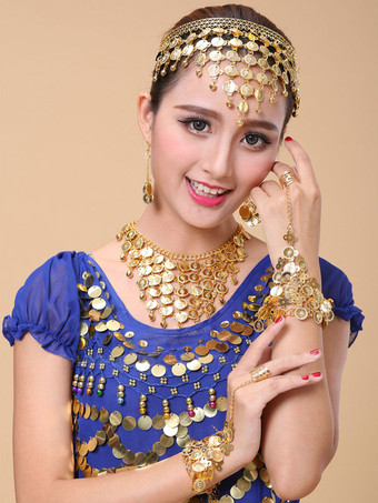 Disfraz Carnaval Collar de oro sintético danza del vientre para mujeres Halloween