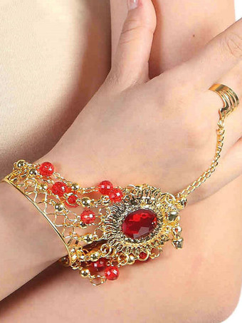 レッド ベリーダンス　コスチューム　ローズレッド　ファッション　ボリウッド　ダンスアクセサリー　女性用