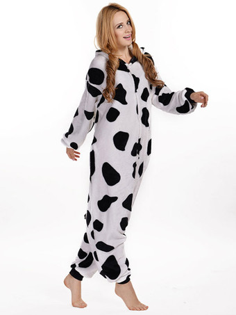 パジャマ ウシ コスプレルームウェア ジャンプスーツ ユニセックス 大人用 ハロウィン 着ぐるみパジャマ アニマル サザック 衣装 ホワイト