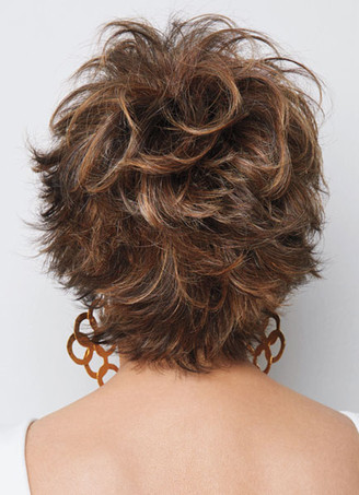 ショートウィッグ　フルウィッグ　耐熱ファイバー　女性用　ストレート　ストリートウェア　シック＆モダン　