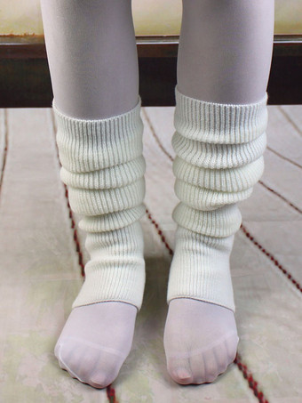 ホワイト バレエ レッグウォーマー 女性用 ブラック コットン トレーニング バレリーナ　ダンス衣装