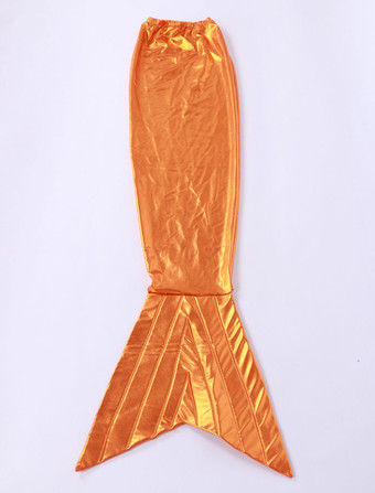 アニマルタイツ　オレンジ色　しっぽ　マーメイド　シャイニーメタリック　ユニセックス　大人用　 ハロウィン