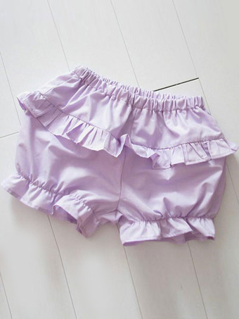 パープル ショートドロワーズ　パーティー　可愛い　コットン　