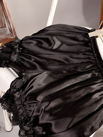 ブラック ロリィタパンツ 可愛い 快適 シルクライク パーティー　