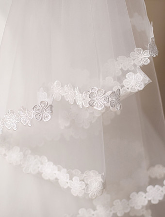 Voile voile à coude 1 couche en tulle dentelle plongeant