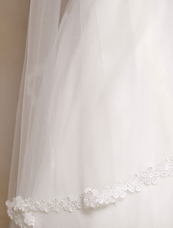 Voile voile à coude 1 couche en tulle dentelle plongeant