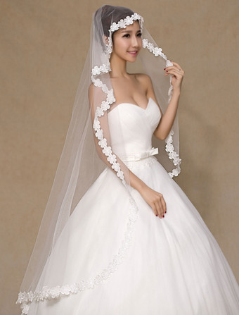 Voile voile à coude 1 couche en tulle dentelle plongeant