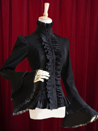 ロリィタブラウス シャーリング長袖コットンレトロスパーティー