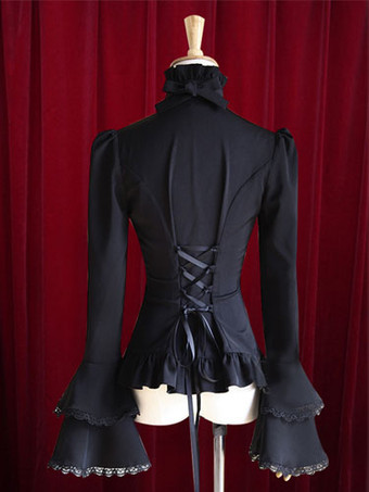 ロリィタブラウス シャーリング長袖コットンレトロスパーティー