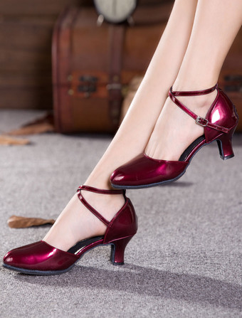 ダンスシューズ レディース ラウンドトゥ クリスクロス　タンゴダンスシューズ ラテンダンスシューズ ブラック