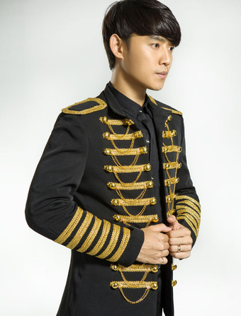 男性のレトロな衣装黒のロココ調コート パンク裁判所制服布衣装