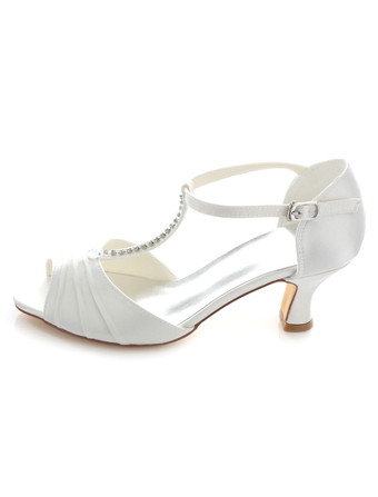 ブライダルサンダル　パーティーサンダル　絹織物　女性用　キトンヒール　シック＆モダン　ピープトゥ　ウエディング　