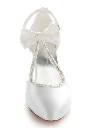 ブライダルパンプス　パーティーパンプス　女性用　絹織物　丸いつま先　キトンヒール　ウエディング　スウィート　