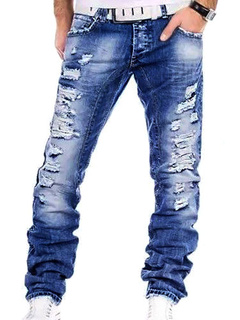 men's straight leg ripped jeans
