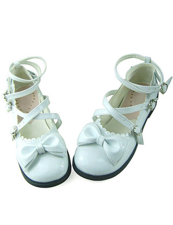 Sweet Lolita Shoes Low Heels with Bows and Trim