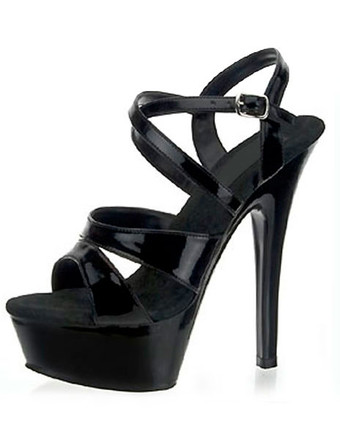 セクシーサンダル　オープントゥ　PU　スティレットヒール　セクシー　クリスクロス　レイブ・クラブ　