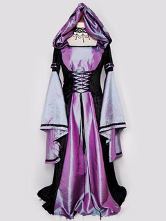 Halloween Renaissance Dress Polyester Medival Purple front Lace Up Costume Cosplay Halloween is $85.99 (15% off)