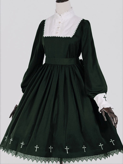 Lolitashow Gothic Lolita Dress Cross Printed Black White Lace Milanoo Gothic Lolita Dress With Stand Collar