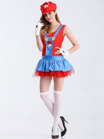 Gonna da donna per adulti Super Mario Bros Costumi di Holloween Costume di  Halloween Waluigi 