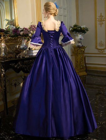 プリンセス 女性用 貴族ドレス 中世 ドレス プラム 半袖 ポリエステル 祝日 ドレス バロック風 中世 ドレス・貴族ドレス ヨーロッパ 宮廷風 レトロ